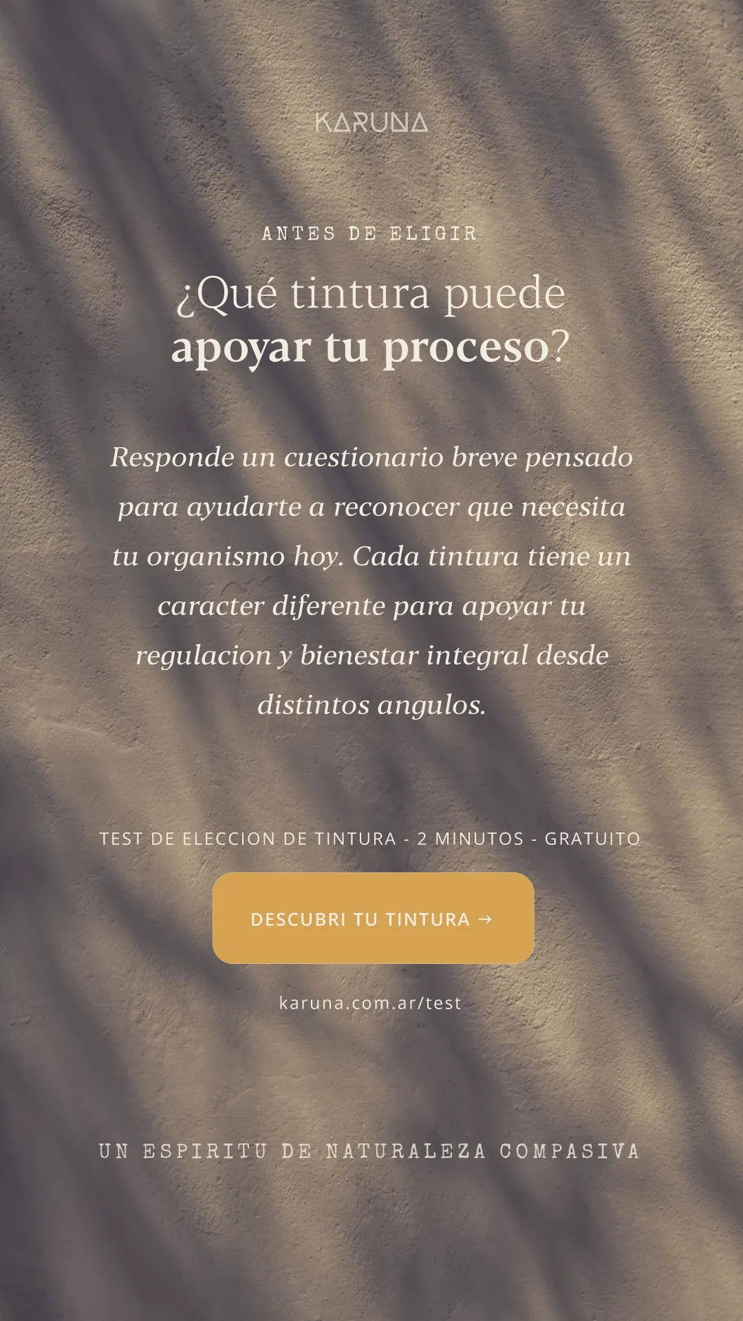 ¿Qué tintura puede apoyar tu proceso? Respondé un cuestionario breve pensado para ayudarte a reconocer qué necesita tu organismo hoy. Test de elección de tintura, dos minutos, gratuito.